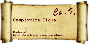 Csaplovics Ilona névjegykártya